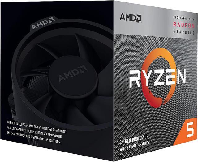 AMD Ryzen 5 2nd Gen with Radeon Graphics - RYZEN 5 3400G Picasso (Zen+)  4-Core 3.7 GHz (4.2 GHz Max Boost) Socket AM4 65W YD3400C5FHBOX Desktop  Processor 