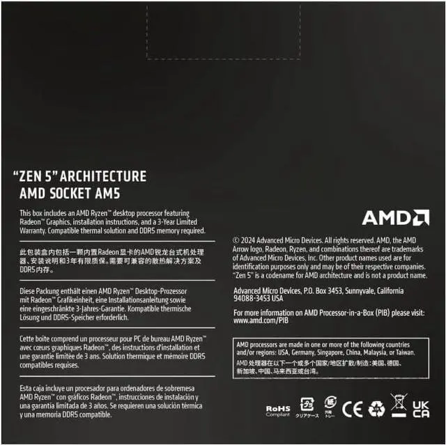 Alt view image 2 of 3 - AMD Ryzen 9 9950X - Ryzen 9 9000 Series Granite Ridge (Zen 5) 16-Core 4.3 GHz - Socket AM5 170W - Radeon Graphics Processor - Bulk - OEM