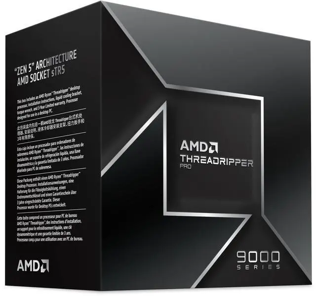 Alt view image 3 of 5 - AMD Ryzen Threadripper PRO 9975WX - Ryzen Threadripper PRO Shimada Peak 32-Core 4.0 GHz Socket sTR5 350W None Integrated Graphics Processor - 100-100000723WOF