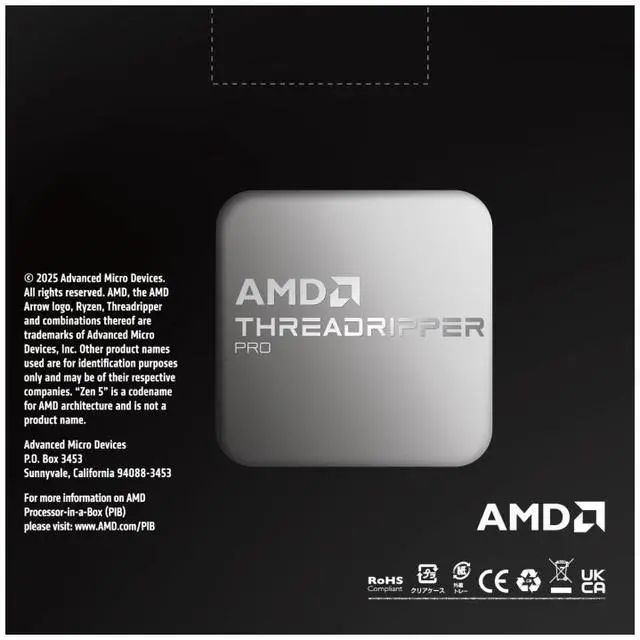 Alt view image 4 of 5 - AMD Ryzen Threadripper PRO 9975WX - Ryzen Threadripper PRO Shimada Peak 32-Core 4.0 GHz Socket sTR5 350W None Integrated Graphics Processor - 100-100000723WOF