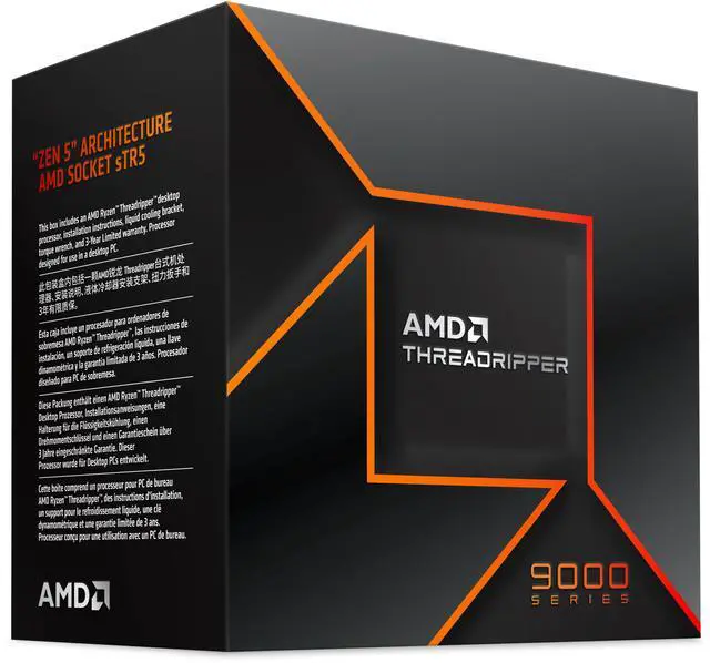 Alt view image 3 of 5 - AMD Ryzen Threadripper 9970X - Ryzen Threadripper 9000 Series 32-Core 4.0 GHz Socket sTR5 350W None Integrated Graphics Processor - 100-000001594WOF