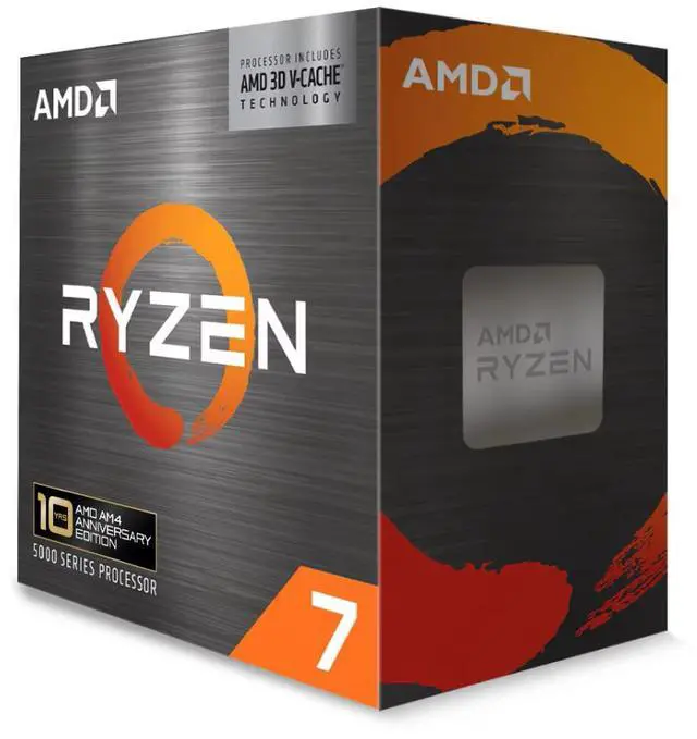 Alt view image 4 of 5 - AMD Ryzen 7 5800X3D 10th Anniversary Edition - Ryzen 7 5000 Series Vermeer (Zen 3) 8-Core 3.4 GHz Socket AM4 105W Desktop CPU Processor - 100-100000651POF
