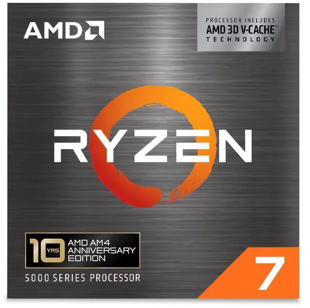 Alt view image 3 of 5 - AMD Ryzen 7 5800X3D 10th Anniversary Edition - Ryzen 7 5000 Series Vermeer (Zen 3) 8-Core 3.4 GHz Socket AM4 105W Desktop CPU Processor - 100-100000651POF