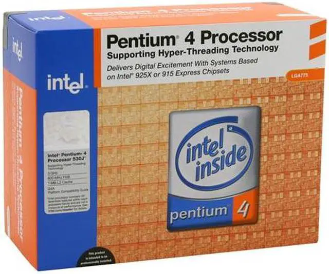 Main image of Intel Pentium 4 530J - Pentium 4 Prescott Single-Core 3.0 GHz LGA 775 Processor - BX80547PG3000EJ
