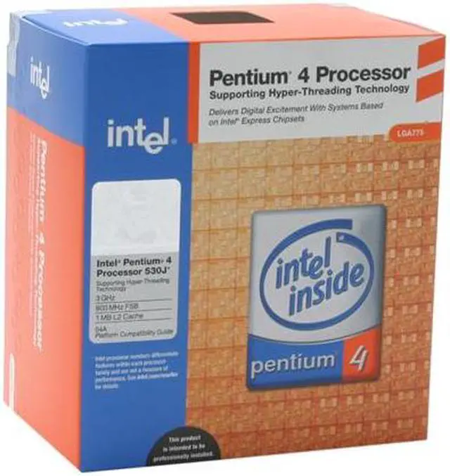 Alt view image 3 of 3 - Intel Pentium 4 530J - Pentium 4 Prescott Single-Core 3.0 GHz LGA 775 Processor - BX80547PG3000EJ