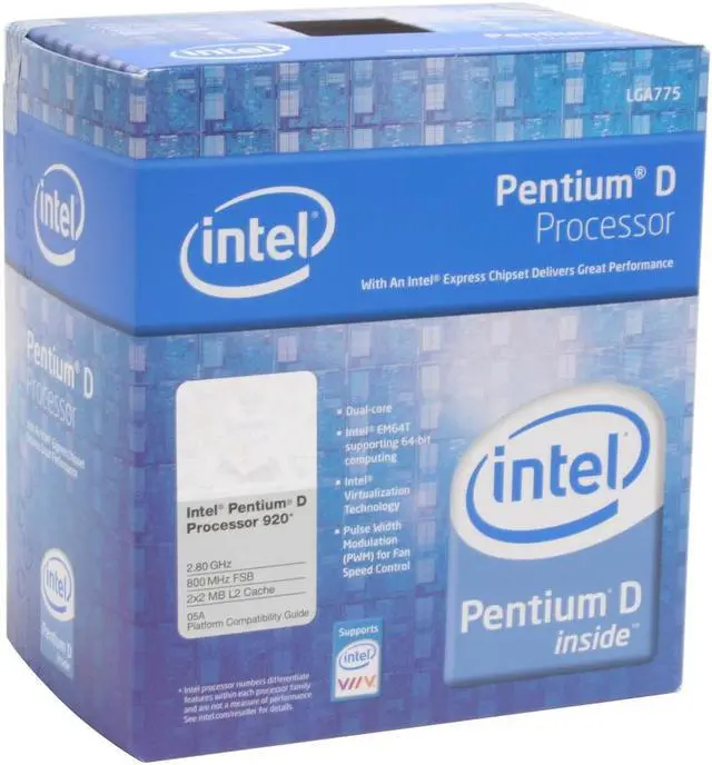 Main image of Intel Pentium D 920 - Pentium D Presler Dual-Core 2.8 GHz LGA 775 95W Processor - BX80553920