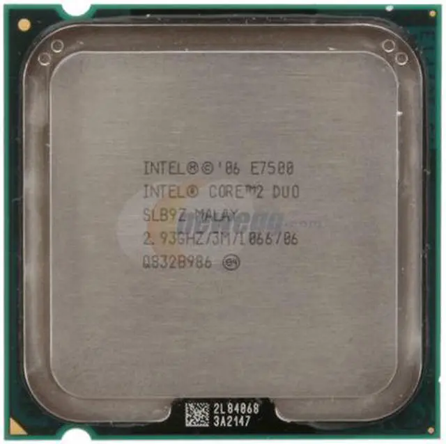Alt view image 2 of 4 - Intel Core2 Duo E7500 - Core 2 Duo Wolfdale Dual-Core 2.93 GHz LGA 775 65W Desktop Processor - E7500 (SLB9Z)