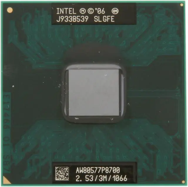 Alt view image 2 of 4 - Intel Core 2 Duo P8700 Penryn 2.53 GHz 3MB L2 Cache Socket P 25W Dual-Core P8700 (SLGFE) Mobile Processor
