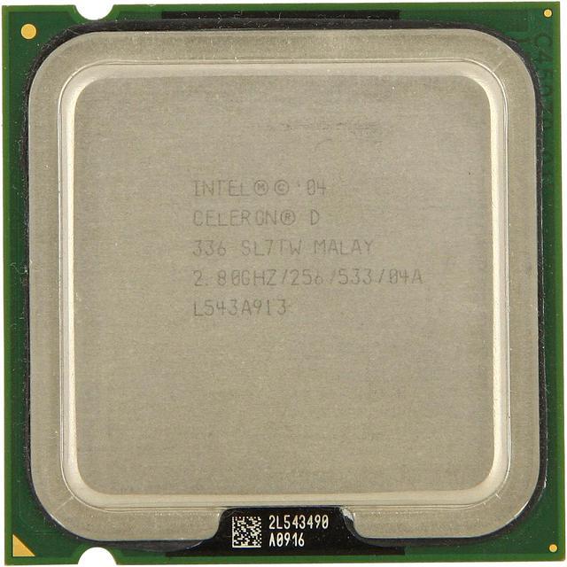 Intel Celeron D 336 - Celeron D Prescott Single-Core 2.8 GHz LGA 775  Desktop Processor - SL7TW