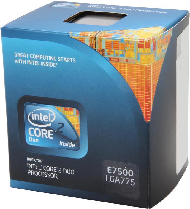 Intel Core2 Duo E7500 - Core 2 Duo Wolfdale Dual-Core 2.93 GHz LGA 775 65W  Processor - BX80571E7500