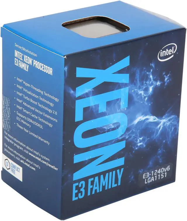Alt view image 2 of 2 - Intel Xeon E3-1240 V6 Kaby Lake 3.7 GHz (4.1 GHz Turbo) LGA 1151 72W BX80677E31240V6 Server Processor