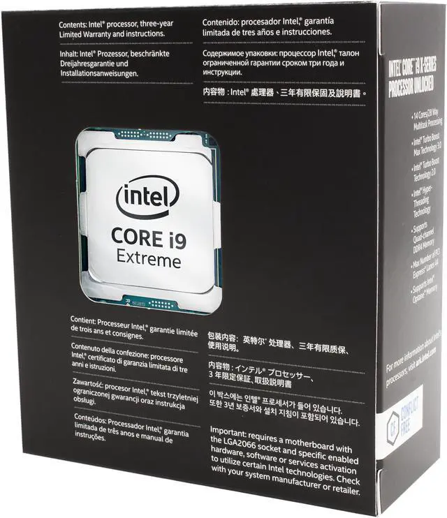 Alt view image 3 of 3 - Intel Core i9 X-Series - Core i9-7940X Skylake X 14-Core 3.1 GHz LGA 2066 165W BX80673I97940X Desktop Processor