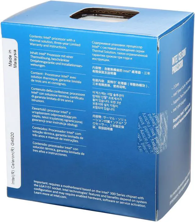 Alt view image 3 of 3 - Intel Celeron G4920 - Celeron Coffee Lake Dual-Core 3.2 GHz LGA 1151 (300 Series) 54W Intel UHD Graphics 610 Desktop CPU Processor - BX80684G4920