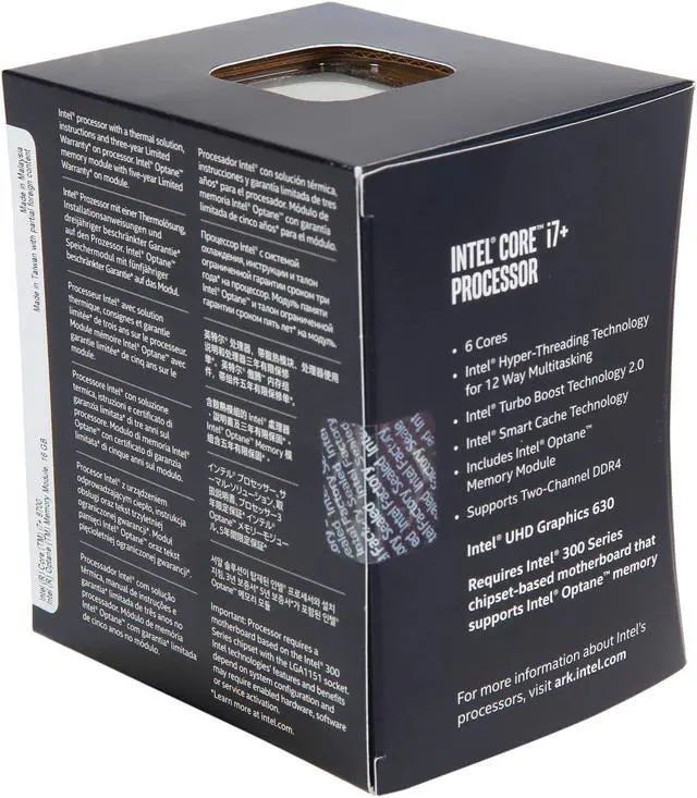 Alt view image 2 of 3 - Intel Core I Plus i7+ 8700 Coffee Lake 6-Core 3.2 GHz (4.6 GHz Turbo) LGA 1151 (300 Series) 65W BO80684I78700 Desktop Processor Intel UHD Graphics 630 with 16GB Intel Optane Memory Module
