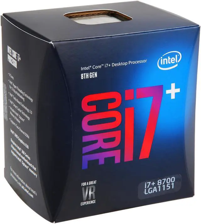 Alt view image 3 of 3 - Intel Core I Plus i7+ 8700 Coffee Lake 6-Core 3.2 GHz (4.6 GHz Turbo) LGA 1151 (300 Series) 65W BO80684I78700 Desktop Processor Intel UHD Graphics 630 with 16GB Intel Optane Memory Module