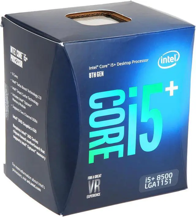 Alt view image 3 of 3 - Intel Core i5 8th Gen - Core i5-8500 - Coffee Lake 6-Core 3.0 GHz (4.1 GHz Turbo) LGA 1151 (300 Series) 65W BO80684I58500 Desktop Processor Intel UHD Graphics 630 with 16GB Intel Optane Memory Module
