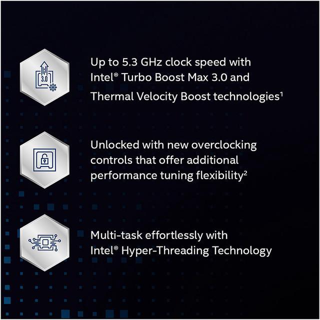 Alt view image 6 of 7 - Intel Core i9-10900K - Core i9 10th Gen Comet Lake 10-Core 3.7 GHz LGA 1200 125W Intel UHD Graphics 630 Desktop CPU Processor - BX8070110900K
