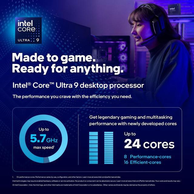 Alt view image 3 of 7 - Intel Core Ultra 9 285K - Core Ultra 9 (Series 2) Arrow Lake 24-Core (8P+16E), LGA 1851, 125W Desktop Processor - BX80768285K