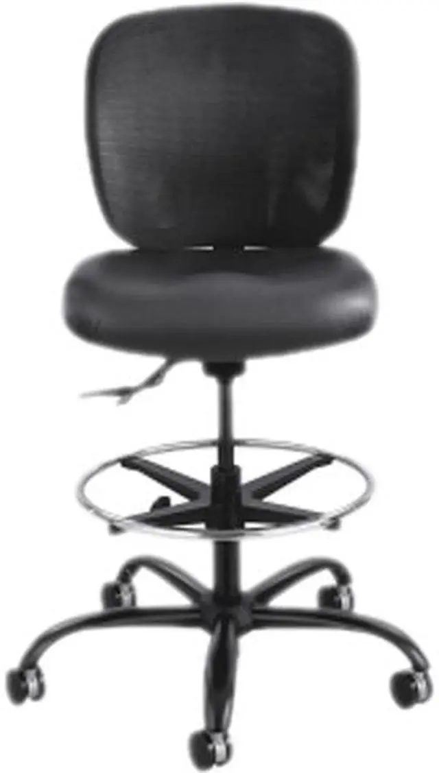 Main image of Vue Series Heavy-Duty Extended Height Stool, Vinyl Seat, Nylon Mesh Back, Black