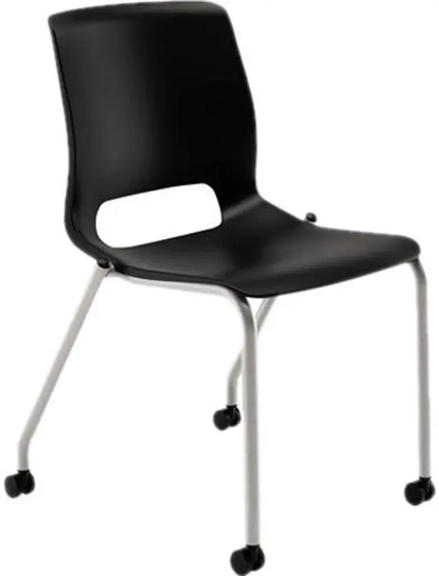 Main image of Motivate Seating 4-Leg Stacking Chair Onyx/Platinum 2/Carton