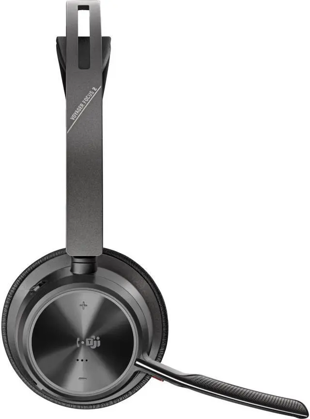 Alt view image 2 of 7 - Poly Voyager Focus 2 UC USB-A Headset with Stand (Plantronics) - Bluetooth Stereo Headset with Boom Mic - USB-A PC/Mac Compatible - Active Noise Canceling - Works with Teams (Certified), Zoom & more