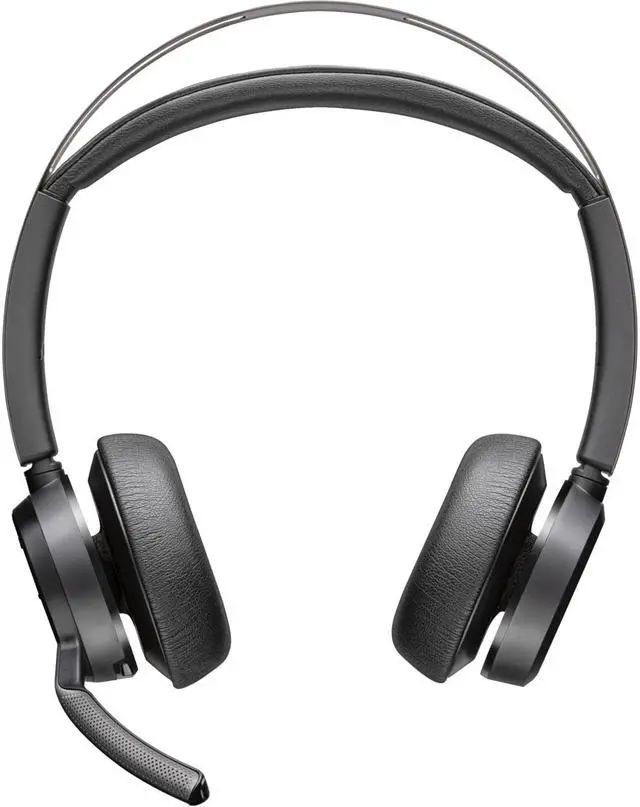 Alt view image 3 of 7 - Poly Voyager Focus 2 UC USB-A Headset with Stand (Plantronics) - Bluetooth Stereo Headset with Boom Mic - USB-A PC/Mac Compatible - Active Noise Canceling - Works with Teams (Certified), Zoom & more