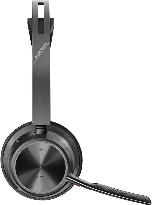 Alt view image 4 of 9 - Poly Voyager Focus 2 UC USB-A Bluetooth Headset with Charging Stand, Black