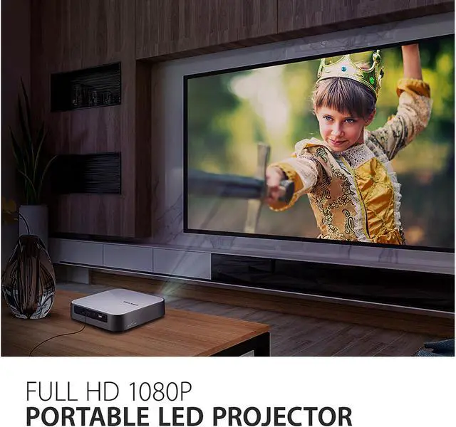 Alt view image 2 of 8 - ViewSonic M2e 1080p Projector with 1000 LED Lumens, Bluetooth Speakers, USB C and Wi-Fi