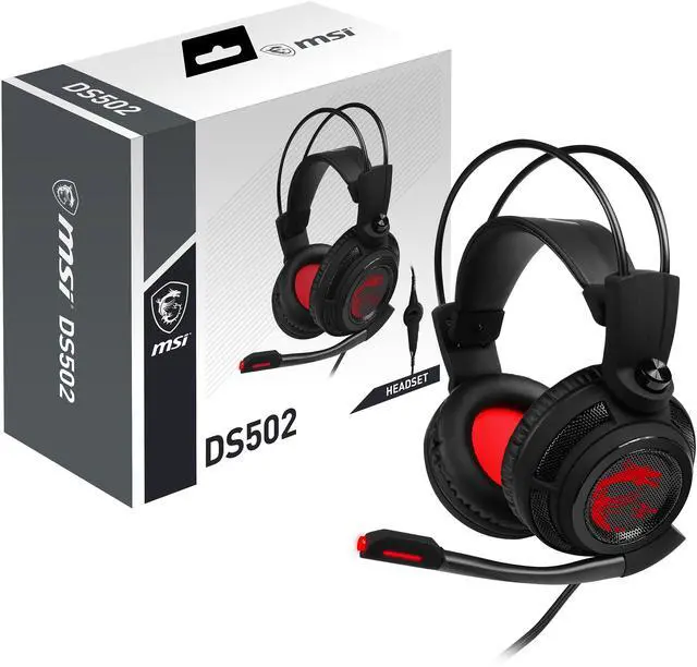Alt view image 9 of 9 - MSI Gaming Headset with Microphone, Enhanced Virtual 7.1 Surround Sound and Intelligent Vibration System (DS502)