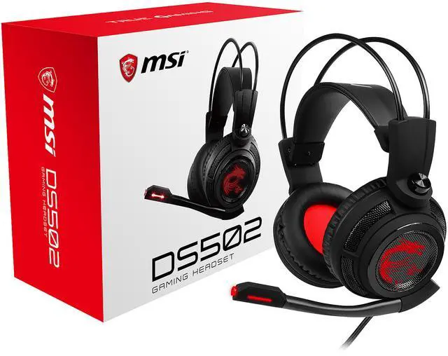 Alt view image 8 of 9 - MSI Gaming Headset with Microphone, Enhanced Virtual 7.1 Surround Sound and Intelligent Vibration System (DS502)