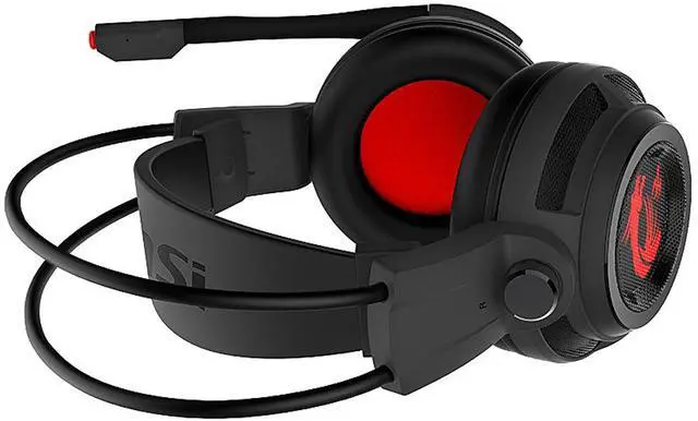 Alt view image 5 of 9 - MSI Gaming Headset with Microphone, Enhanced Virtual 7.1 Surround Sound and Intelligent Vibration System (DS502)
