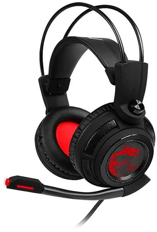 Alt view image 2 of 9 - MSI Gaming Headset with Microphone, Enhanced Virtual 7.1 Surround Sound and Intelligent Vibration System (DS502)
