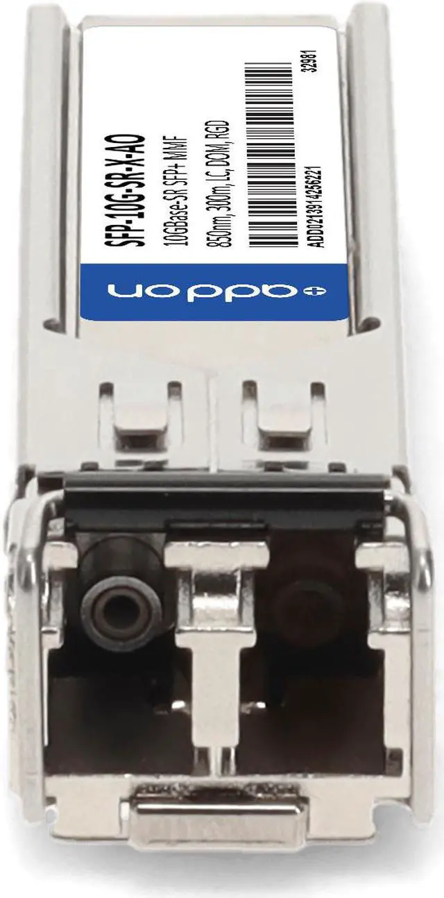 Alt view image 8 of 8 - Addon Cisco Sfp-10G-Sr-X Compatible Taa Compliant 10Gbase-Sr Sfp+ Transceiver (Mmf 850Nm 300M Lc Dom Rugged)