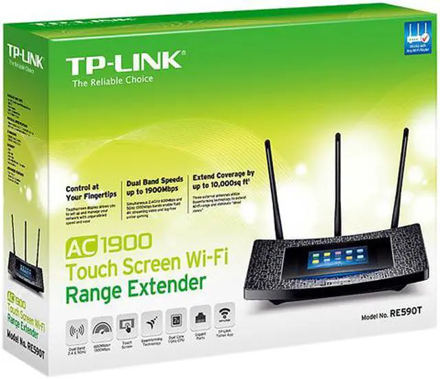 Alt view image 5 of 5 - TP-Link RE590T IEEE 802.11ac 1.86 Gbit/s Wireless Range Extender - 2.40 GHz, 5 GHz - 4 x Network (RJ-45) - Ethernet, Fast Ethernet, Gigabit Ethernet - Desktop