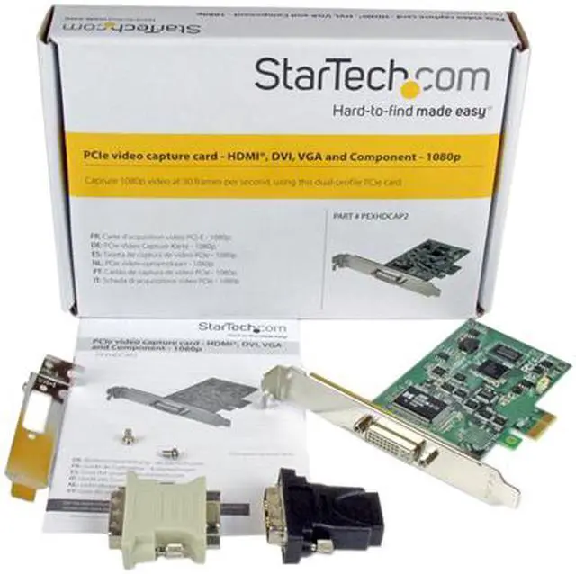 Alt view image 5 of 5 - StarTech PEXHDCAP2 PCIe Video Capture Card - HDMI / DVI / VGA / Component - 1080p - Game Capture Card - HDMI Video Capture Card