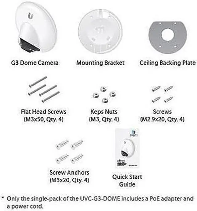Alt view image 4 of 4 - Ubiquiti UVC-G3-DOME-5 Video Camera with Wide-Angle lens and 1080p Video Solution-5 Pack