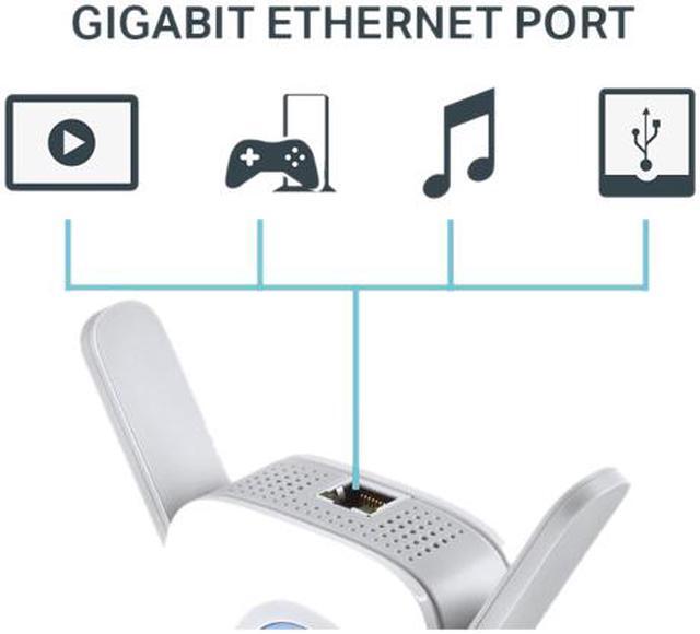 Alt view image 4 of 5 - TP-Link RE350 AC1200 Wi-Fi Range Extender w/ Gigabit Ethernet Port, Small Footprint w/ Intelligent Signal LED Ring