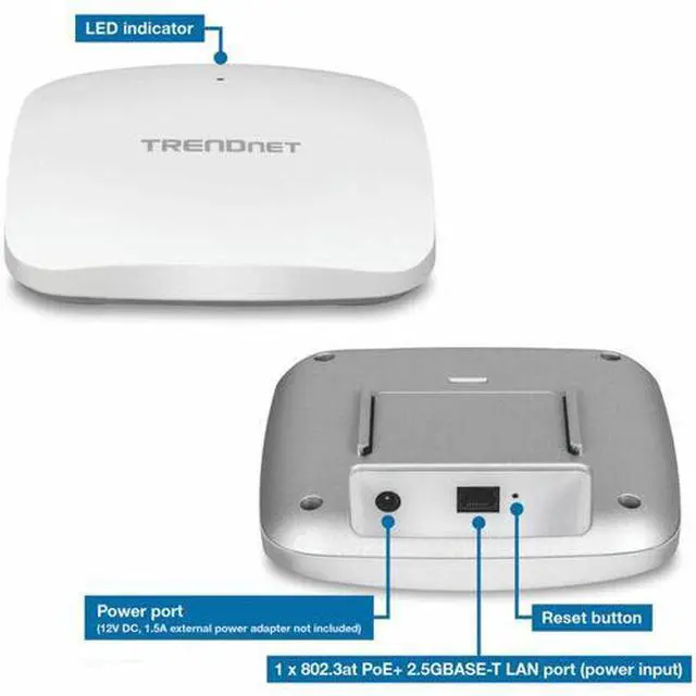 Alt view image 5 of 10 - TRENDnet AX3000 Dual Band WiFi 6 PoE+ Access Point, TEW-923DAP, 1 x 2.5GBASE-T PoE+ LAN Port, OFDMA and MU-MIMO Technology, 2402Mbps (5Ghz), 573Mbps (2.4Ghz), WPA3 Ecryption, White