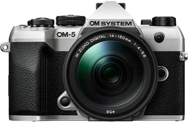 Main image of Olympus OM SYSTEM OM-5 Mark II Mirrorless Camera - Silver - ED 14-150mm f/4-5.6 II Lens  V210072SU000
