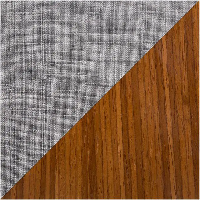 Alt view image 8 of 10 - Vintage Mod Mid-Century Modern Office Chair in Walnut Wood and Light Grey Fabric by LumiSource