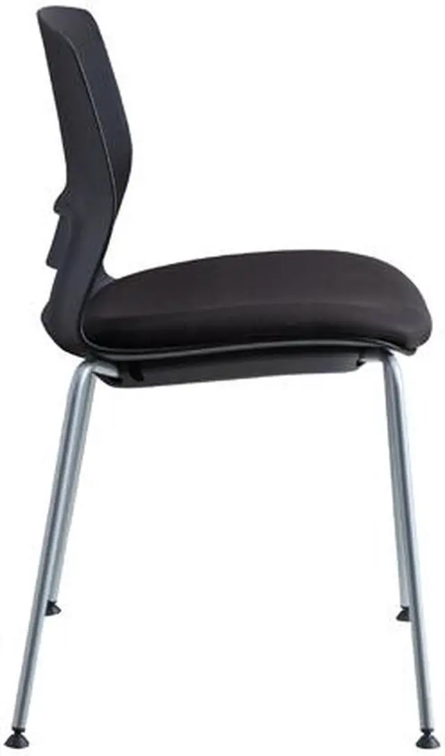 Alt view image 3 of 4 - Lorell Chair, Stackable, 21-1/2"Wx33"Lx33"H, 2/Ct, Black (LLR42948)