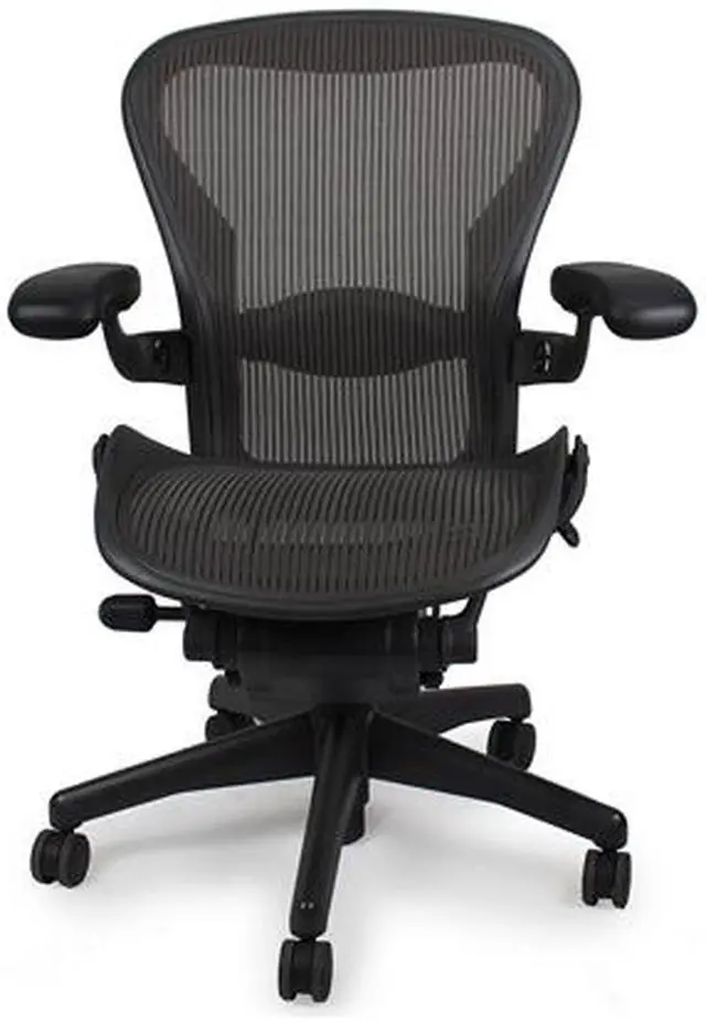 Alt view image 2 of 10 - Herman Miller Aeron - Size B - Fully Adjustable Computer Office Chair with Tension Control, Tilt Lock, and Lumbar Pad