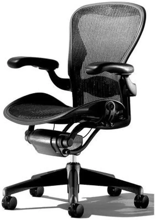 Alt view image 4 of 10 - Herman Miller Aeron - Size B - Fully Adjustable Computer Office Chair with Tension Control, Tilt Lock, and Lumbar Pad