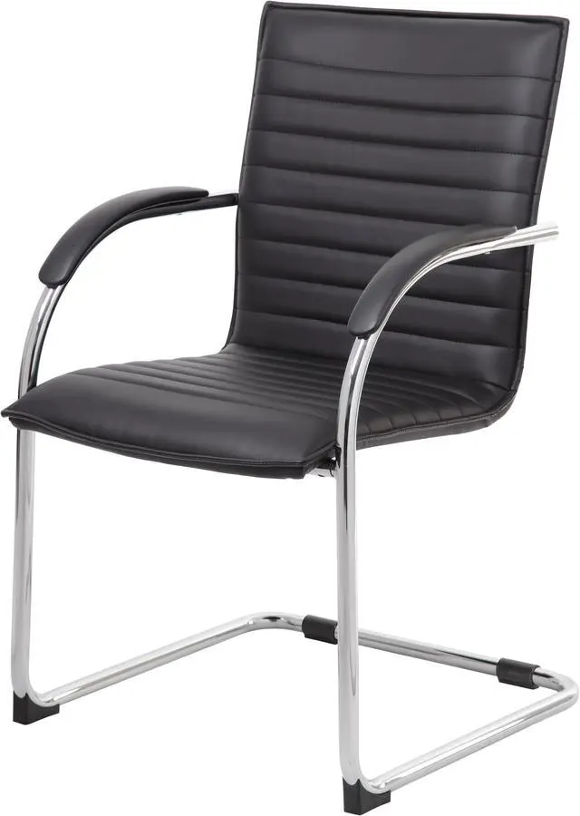 Alt view image 2 of 5 - Boss Chrome Frame, Black Vinyl Side Chair, 2 pack