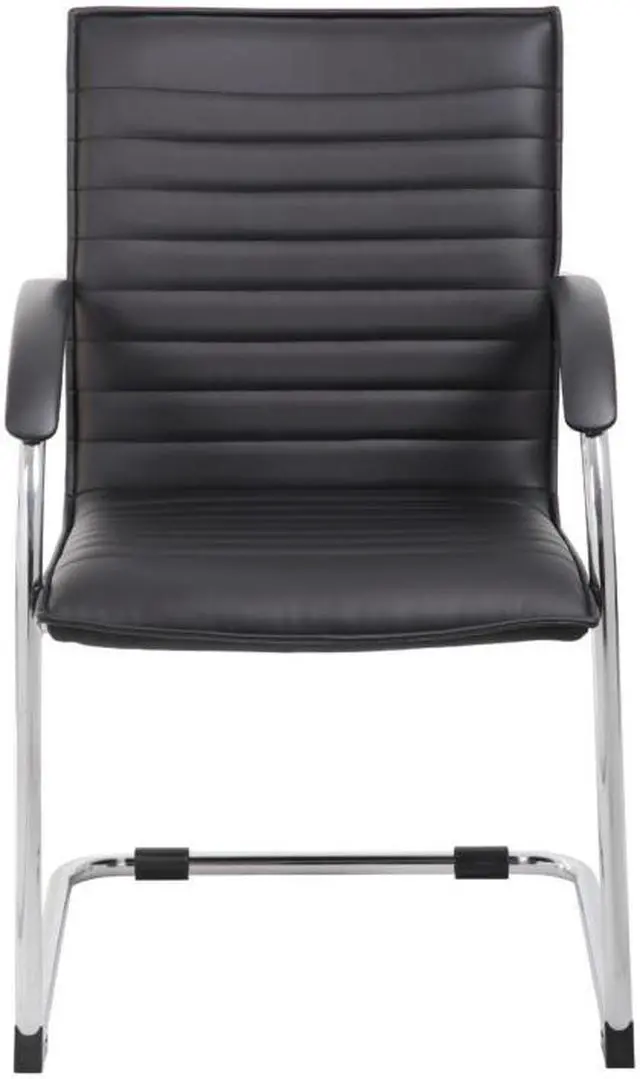 Alt view image 3 of 5 - Boss Chrome Frame, Black Vinyl Side Chair, 2 pack