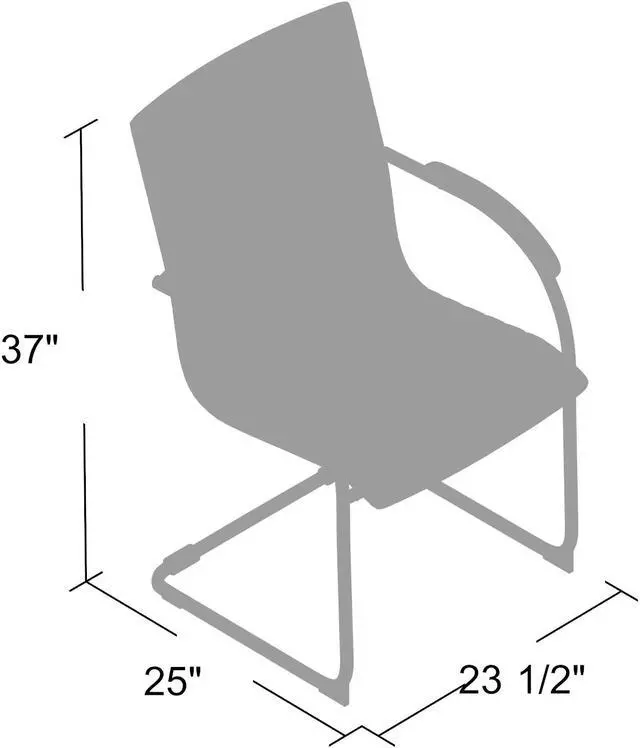 Alt view image 5 of 5 - Boss Chrome Frame, Black Vinyl Side Chair, 2 pack