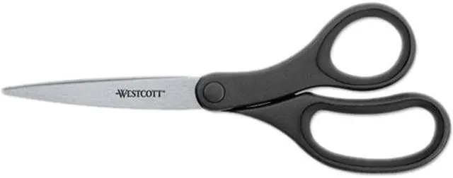 Main image of Westcott KleenEarth Basic Plastic Handle Scissors 8" Long Pointed Black 3/Pack