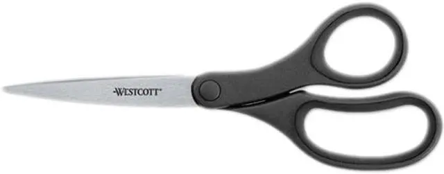 Main image of Westcott KleenEarth Basic Plastic Handle Scissors 8" Long Pointed Black 15583