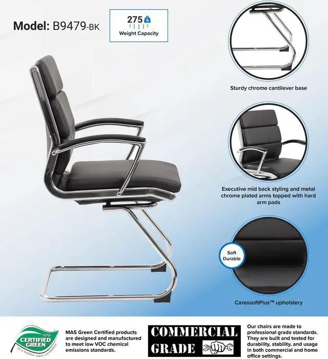 Alt view image 7 of 7 - Norstar B980BK-SG Classic High Back Chair with Black Base