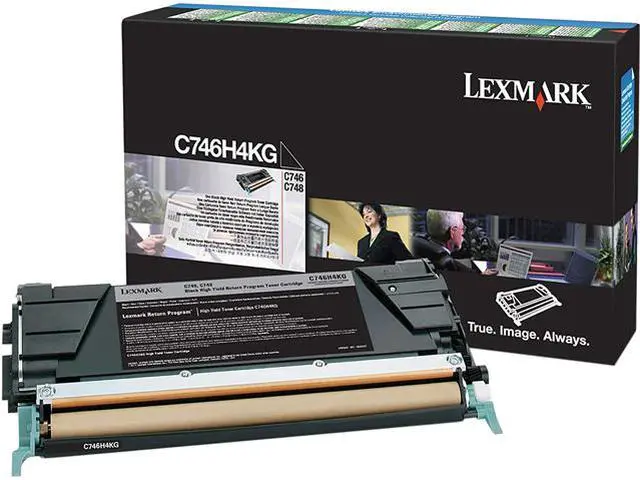 Main image of Lexmark C746H1KG Lexmark C746, C748 Black High Yield Return Program Toner Cartridge - Black - Laser - 12000 Page - 1 Each